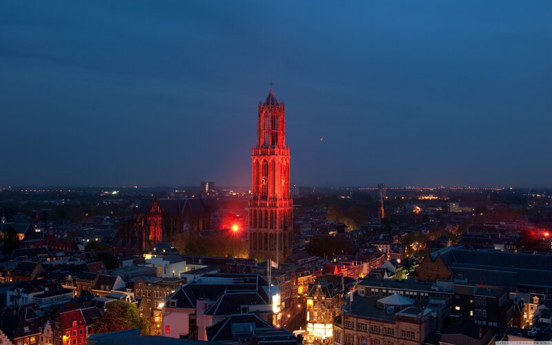 Illuminated Church Tower