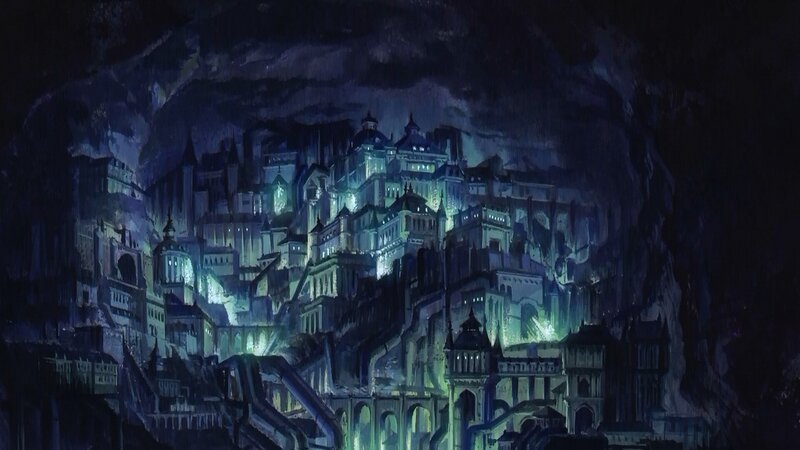 Illuminated City in Cave