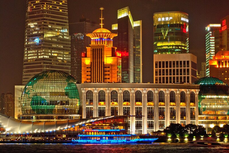 Illuminated City Skyline — Black, Dramatic