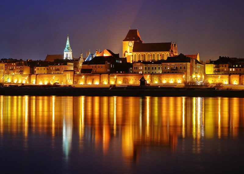 Illuminated City Skyline — Yellow
