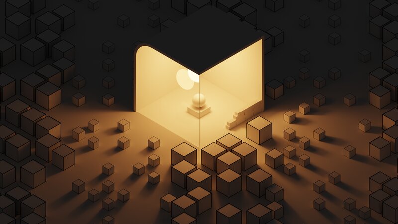 Illuminated Cube Room