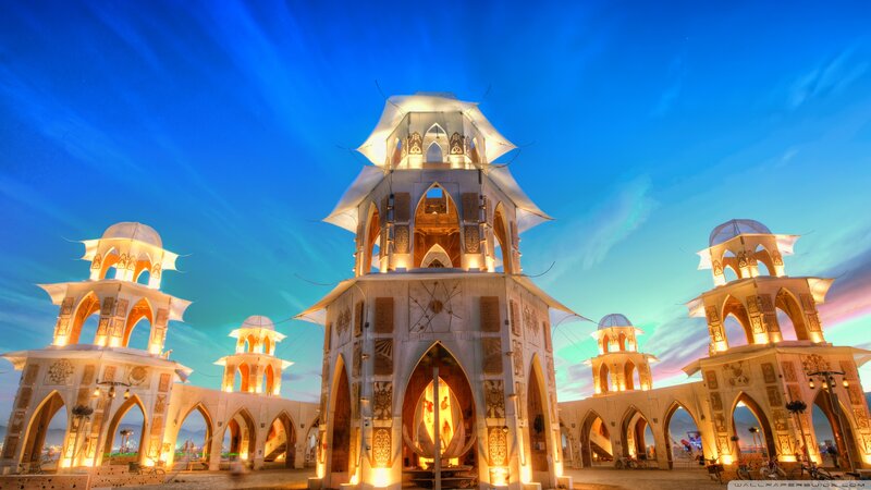 Illuminated Desert Art Structures