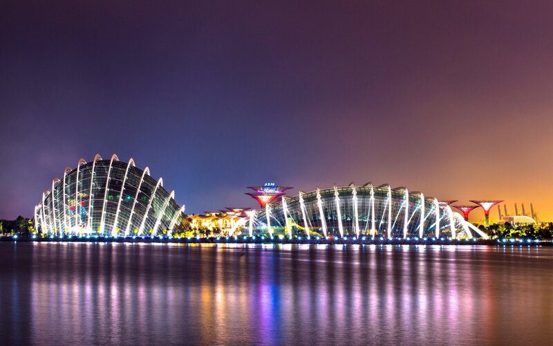 Illuminated Domes at Night