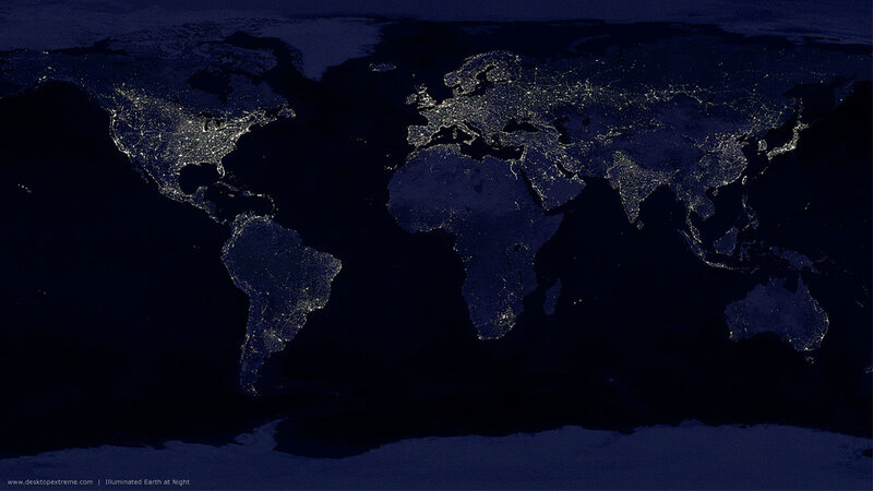 Illuminated Earth at Night