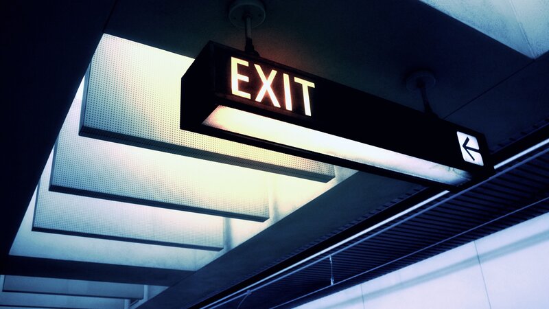 Illuminated Exit Sign — Black
