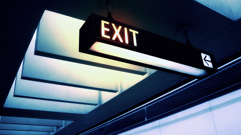 Illuminated Exit Sign — Blue