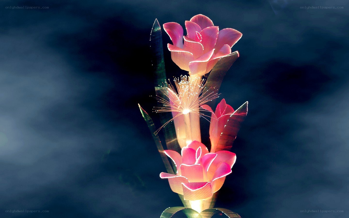 illuminated flower sculpture