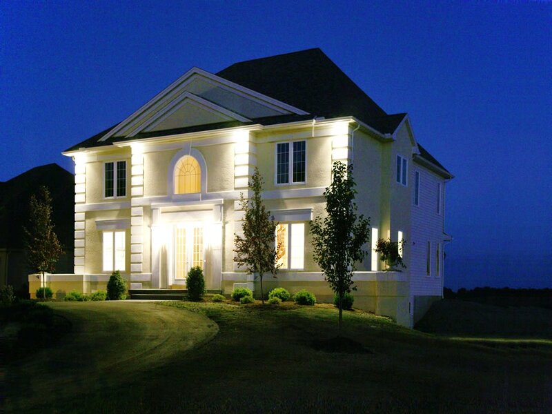 Illuminated House at Night