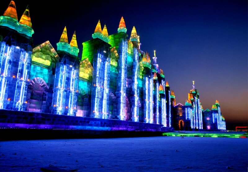 Illuminated Ice Castle — Blue
