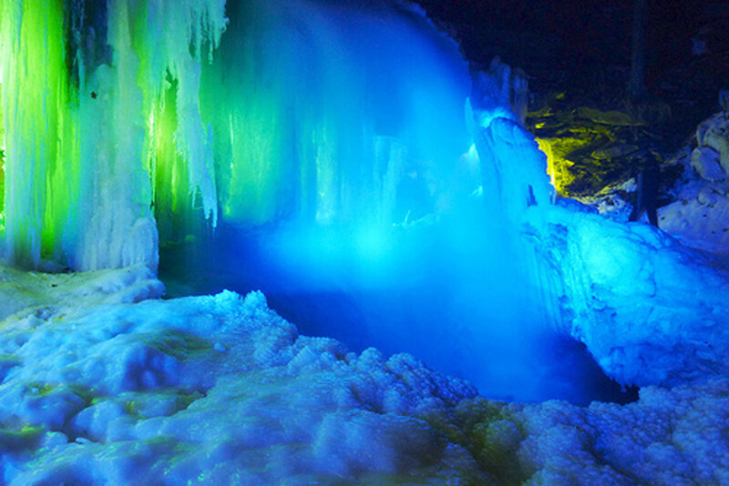 Illuminated Ice Cave