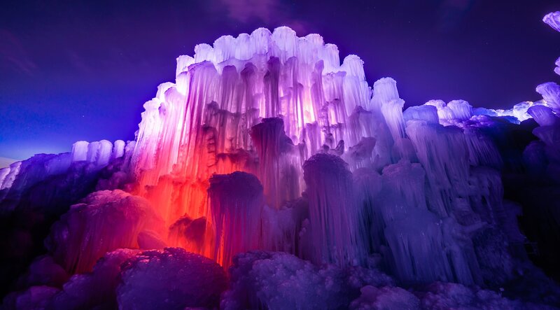 Illuminated Ice Formation — Purple