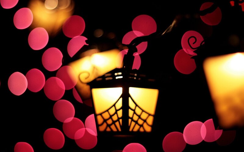 Illuminated Lantern at Night