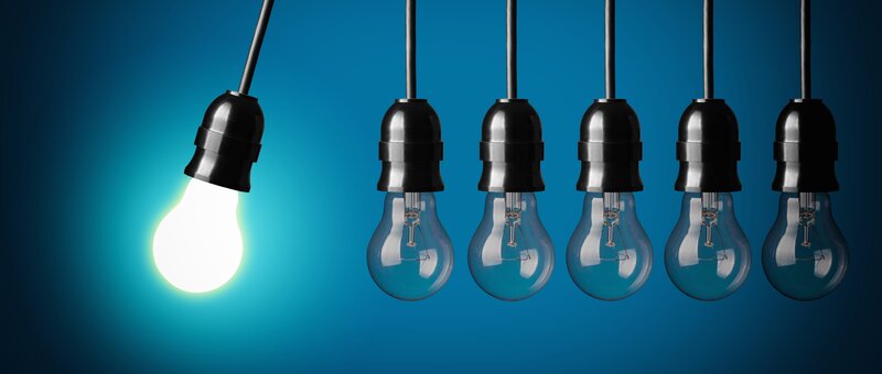 Illuminated Light Bulb — Blue