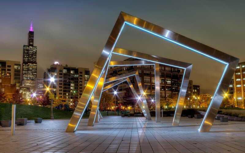 Illuminated Metal Sculpture