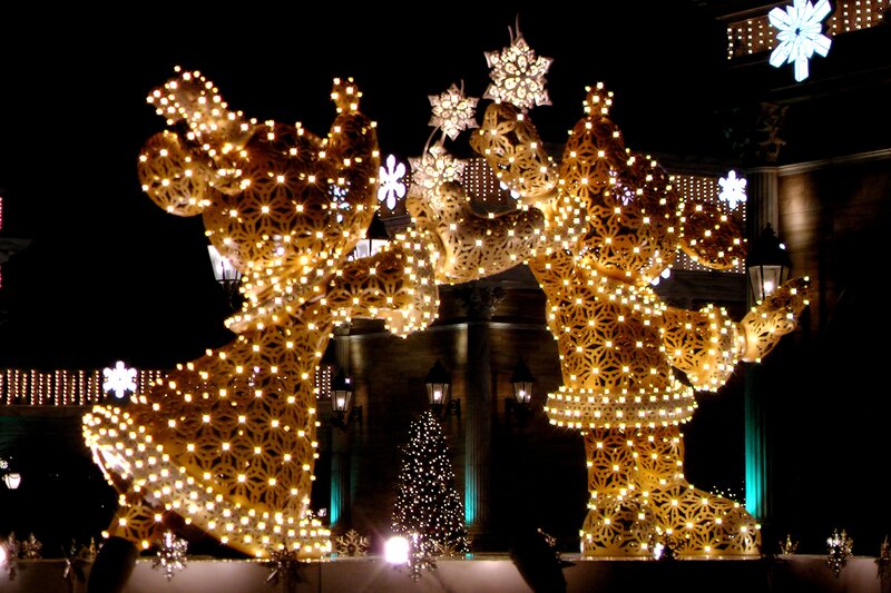 Illuminated Mickey and Minnie Mouse