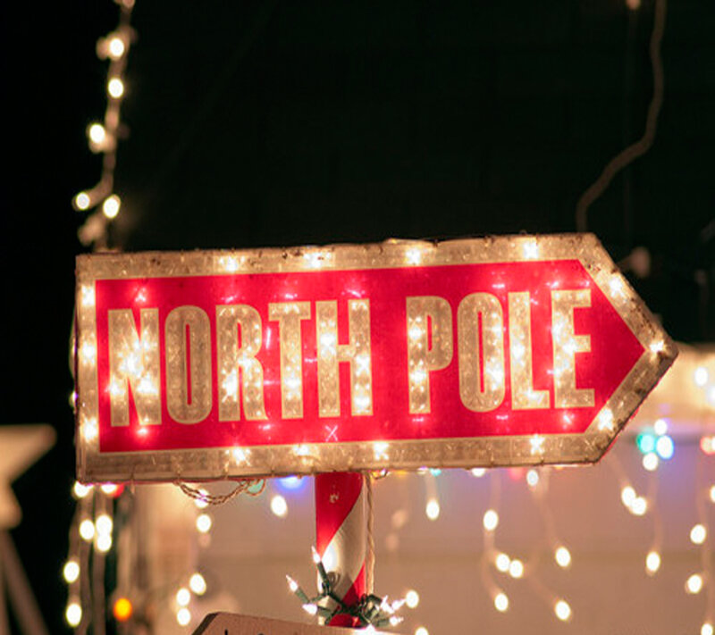 Illuminated North Pole Sign