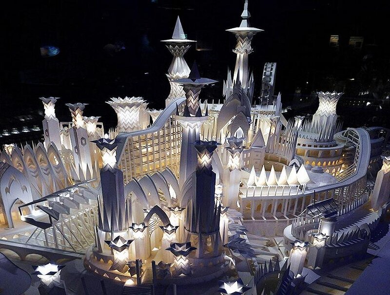 illuminated paper castle model