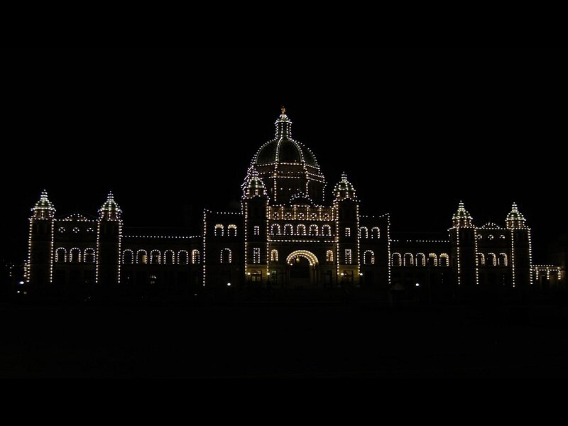 Illuminated Parliament Building — Black