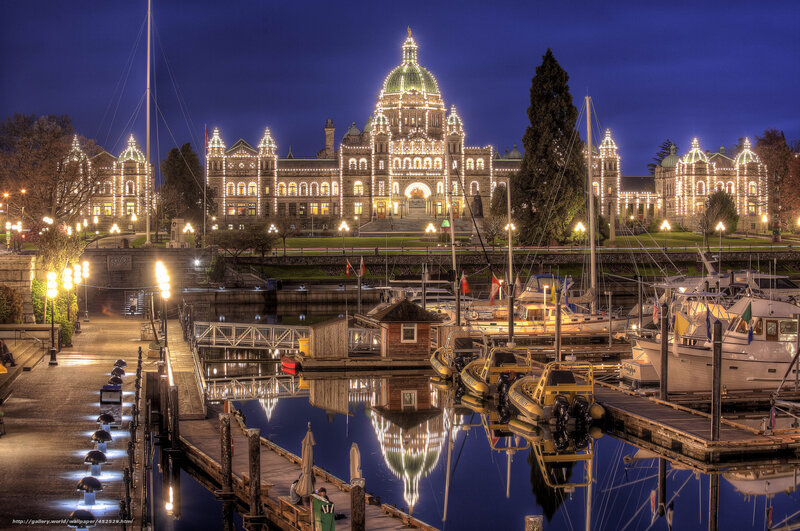 Illuminated Parliament Building — Blue, Serene