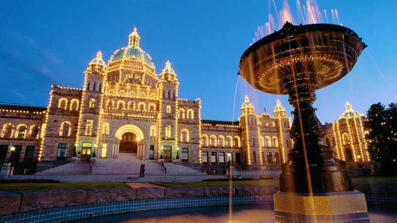 Illuminated Parliament Building — Blue