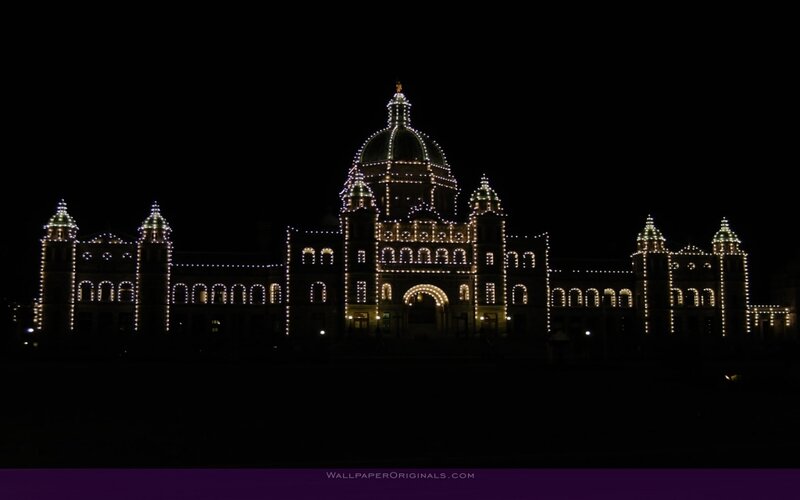 illuminated parliament building