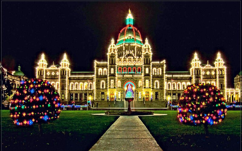 Illuminated Parliament Building — White