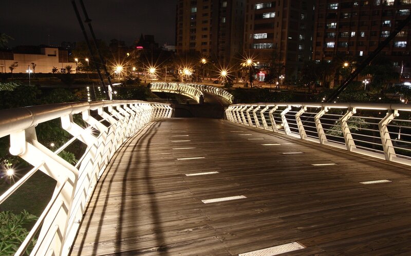 Illuminated Pedestrian Bridge