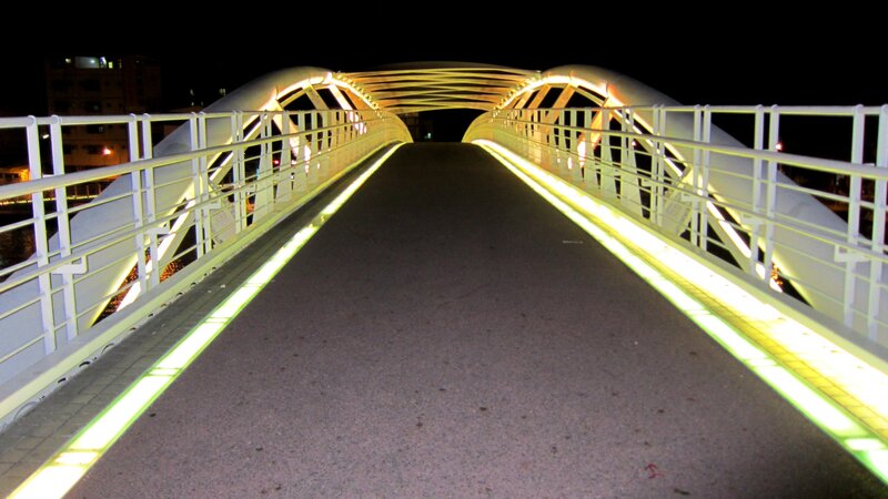 Illuminated Pedestrian Bridge — White