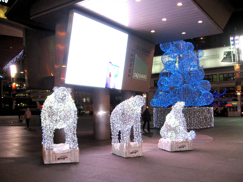 Illuminated Polar Bear Sculptures