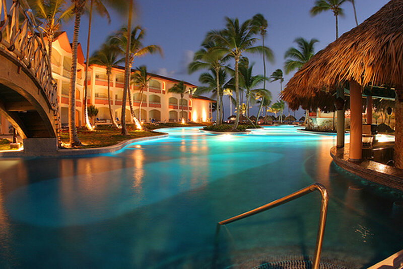 Illuminated Pool at Resort