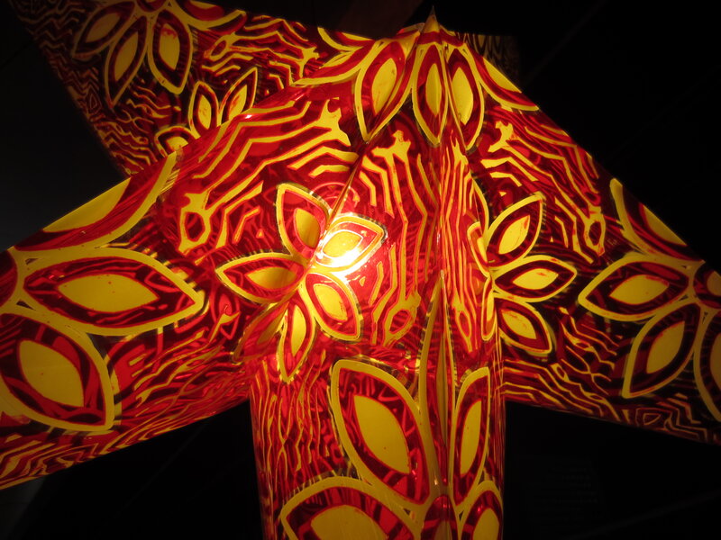 Illuminated Red and Yellow Lantern