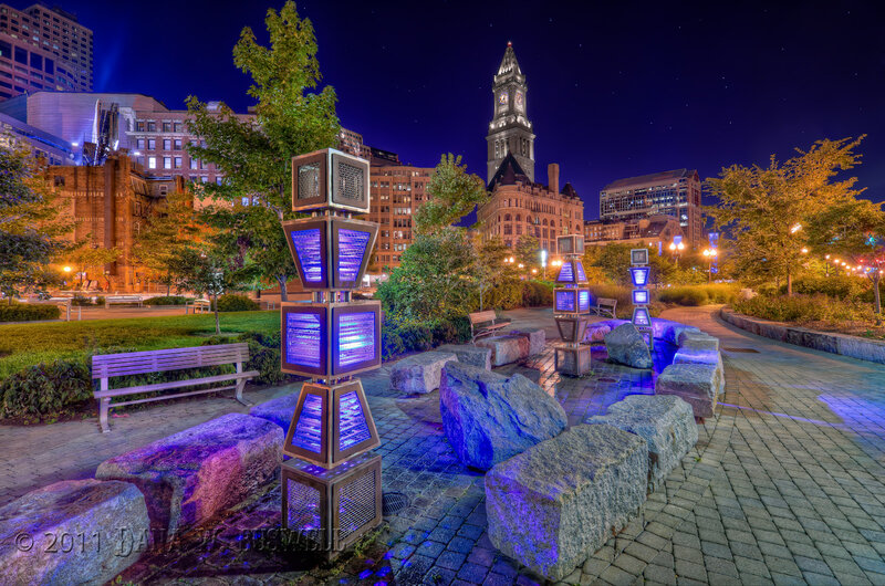 Illuminated Sculptures in Park