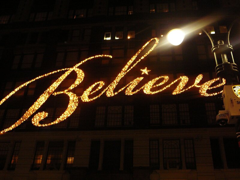 Illuminated Sign on Building