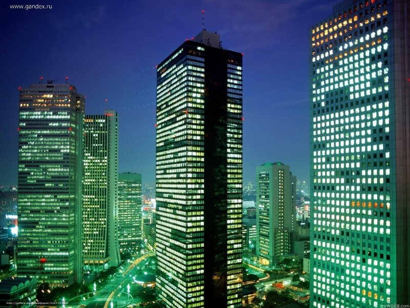 Illuminated Skyscrapers — Green