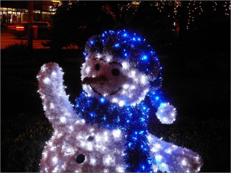 Illuminated Snowman Figure
