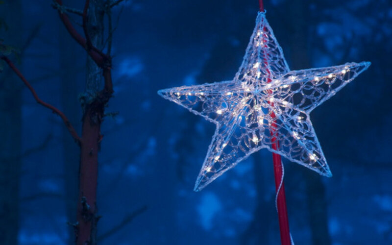 Illuminated Star Decoration — Blue, Serene