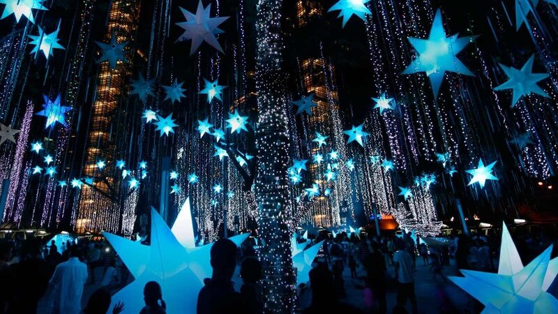 Illuminated Star Decorations — Blue, Festive