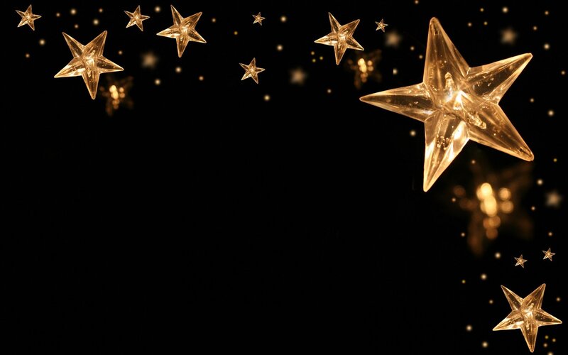 Illuminated Star Decorations — Gold, Festive