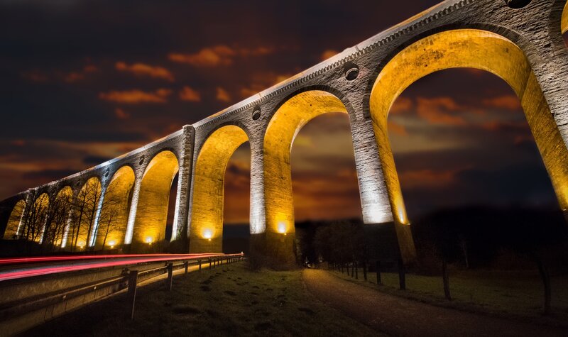 Illuminated Stone Viaduct