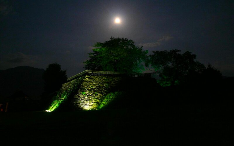 Illuminated Stone Wall