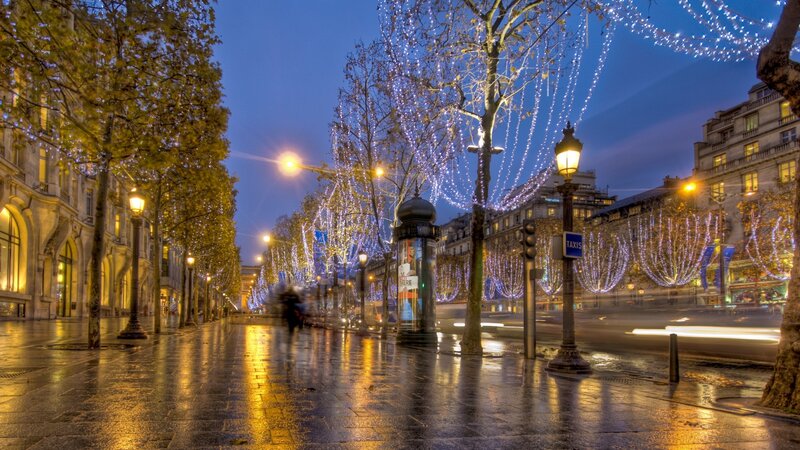Illuminated Street at Night