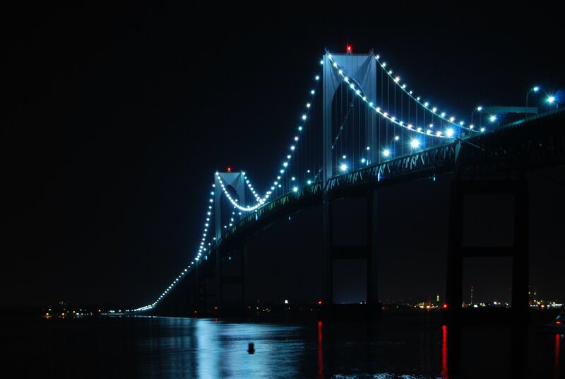 Illuminated Suspension Bridge — Black