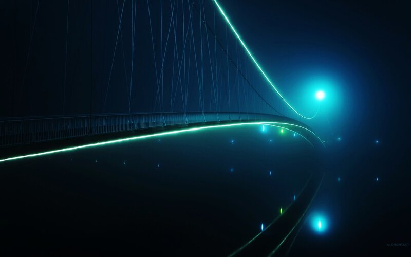 Illuminated Suspension Bridge