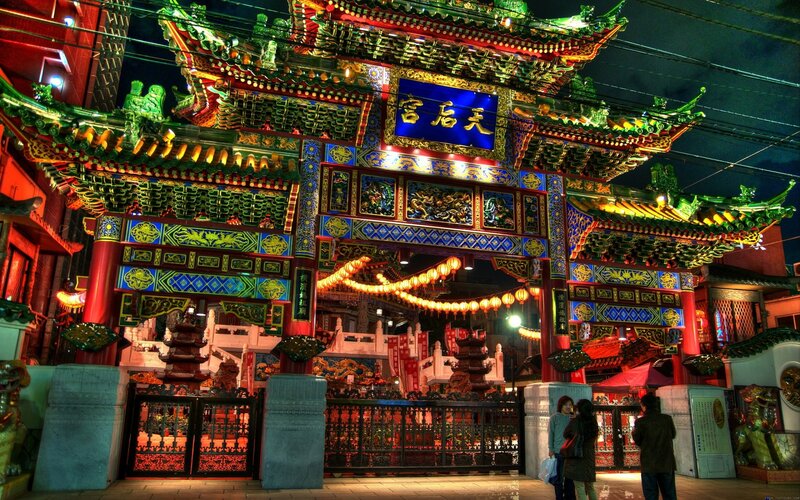Illuminated Temple Gate