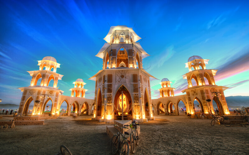 Illuminated Temple Structures