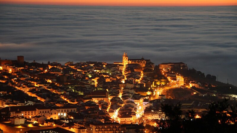 Illuminated Town at Night — Orange