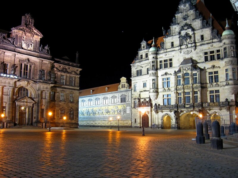 Illuminated Town Hall Buildings