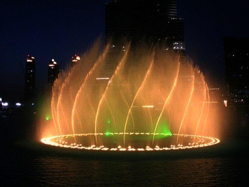 Illuminated Water Fountain — Orange