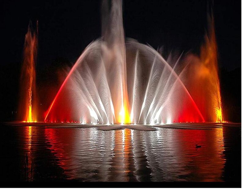Illuminated Water Fountain — Red