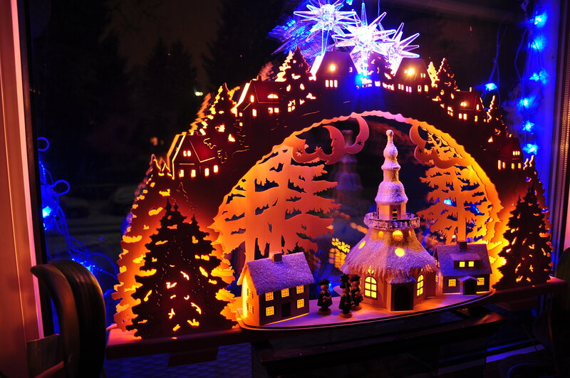 Illuminated Wooden Village
